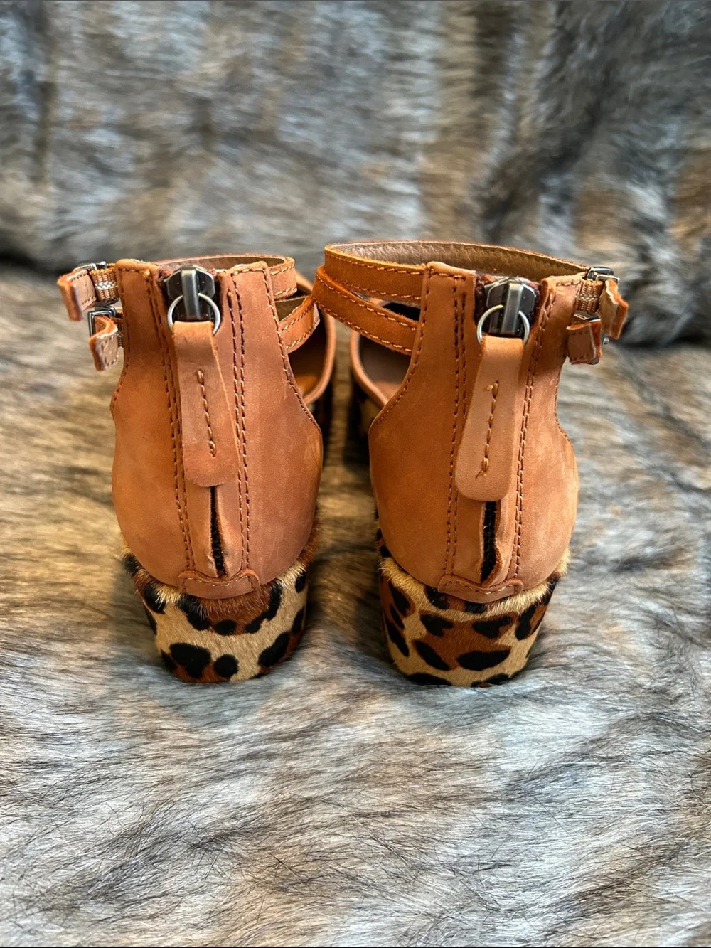 Anthropologie x Gee Wawa Daisy Platform Sandals Leopard 7.5